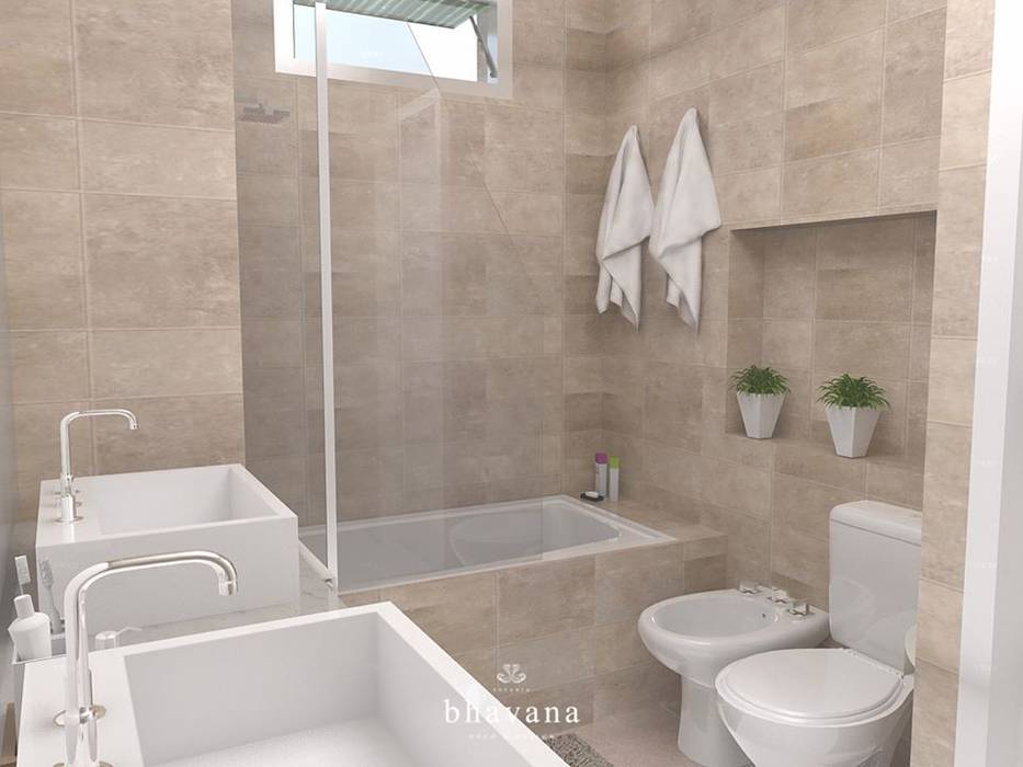 Obra Altolaguirre - Diseño Integral depto. 3 ambientes, Bhavana Bhavana 北欧スタイルの お風呂・バスルーム