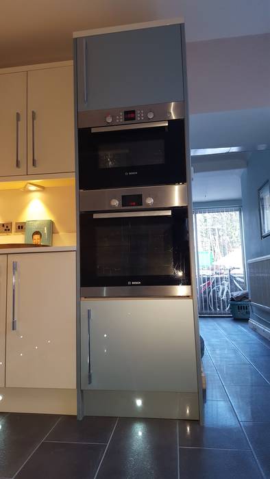 Blue & Cream Gloss Kitchen, Aberdare, South Wales, Hitchings & Thomas Ltd Hitchings & Thomas Ltd Cozinhas modernas