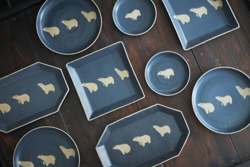 シロクマシリーズ 苔色工房 モダンデザインの ダイニング 陶器 食器＆ガラス製品