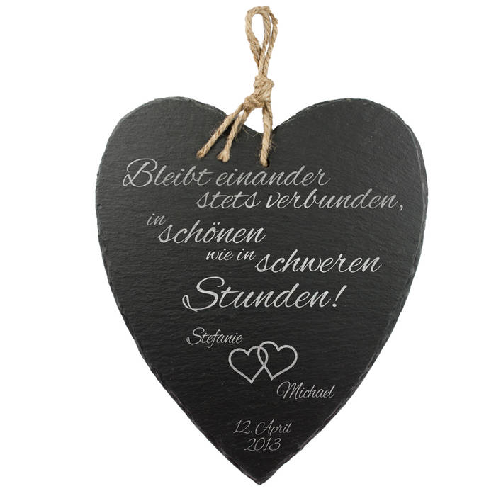 Schieferherz zur Hochzeit - Motiv Herzen Gravado (LPZ Handelsgesellschaft m...