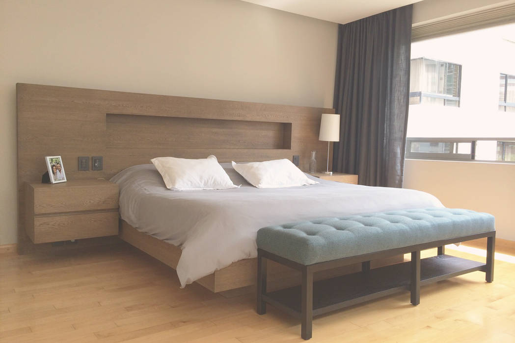 Proyecto de recámara principal homify Dormitorios de estilo moderno Madera Acabado en madera