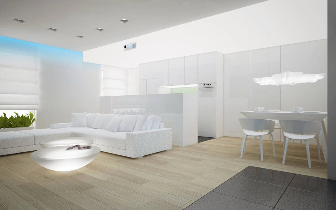 Apartament, pow. 114 m2, Elbląg-cz.3, 3miasto design 3miasto design Minimalistyczny salon