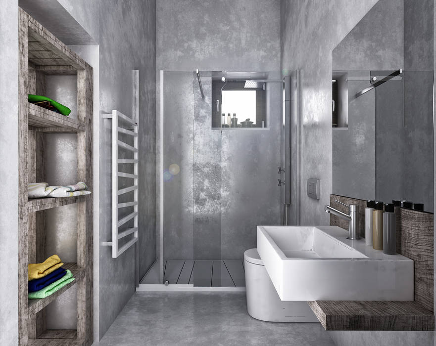 homify Industrial style bathroom Concrete