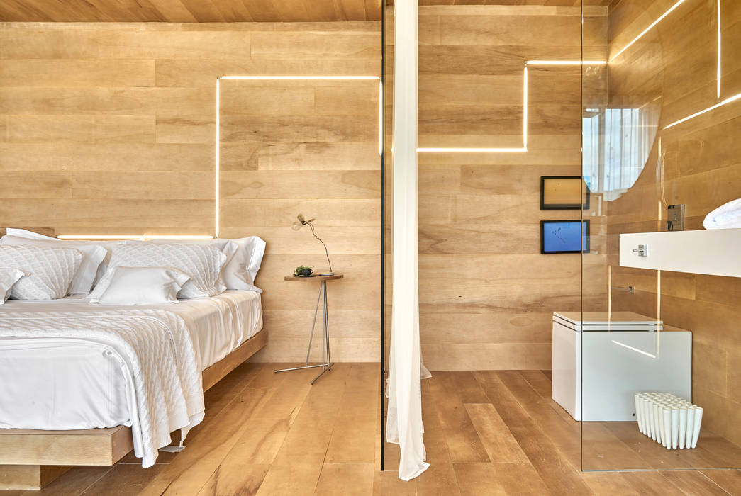 CASA COR MINAS 2014 | Quarto de Hotel, Piacesi Arquitetos Piacesi Arquitetos Espaços comerciais Propriedade,Mobiliário,produtos,Conforto,Prédio,Madeira,Iluminação,Design de interiores,Arquitetura,Sombra,Hotéis