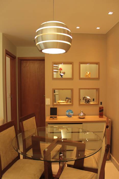 Projeto de interiores de apartamento StudioM4 Arquitetura Salas de jantar modernas Mesas