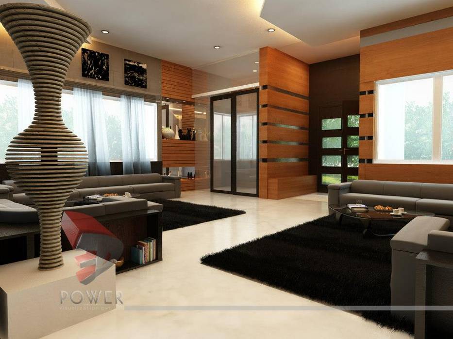모던스타일 거실 by 3D Power Visualization Pvt. Ltd. 모던