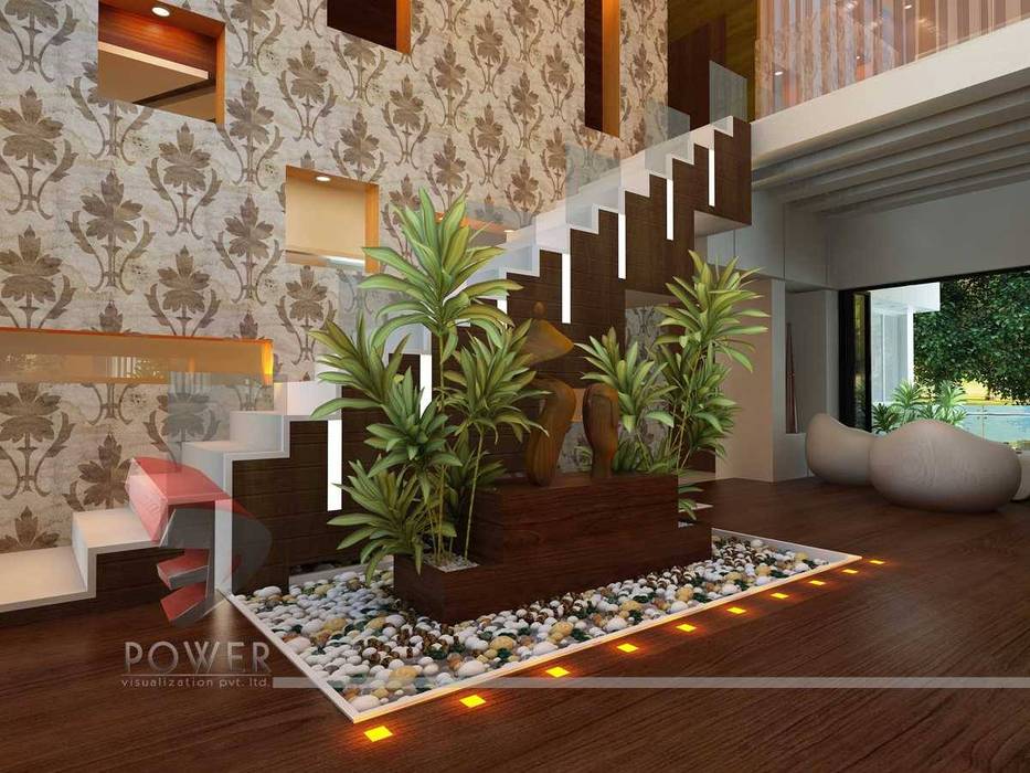 Beautiful Living Room Interiors, 3D Power Visualization Pvt. Ltd. 3D Power Visualization Pvt. Ltd. Modern living room Plant,Property,Building,Wood,Living room,Interior design,Floor,Flooring,Line,Arecales
