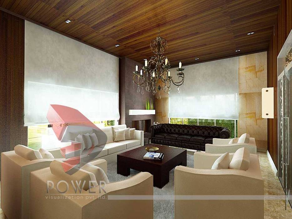 Salas de estilo moderno de 3D Power Visualization Pvt. Ltd. Moderno