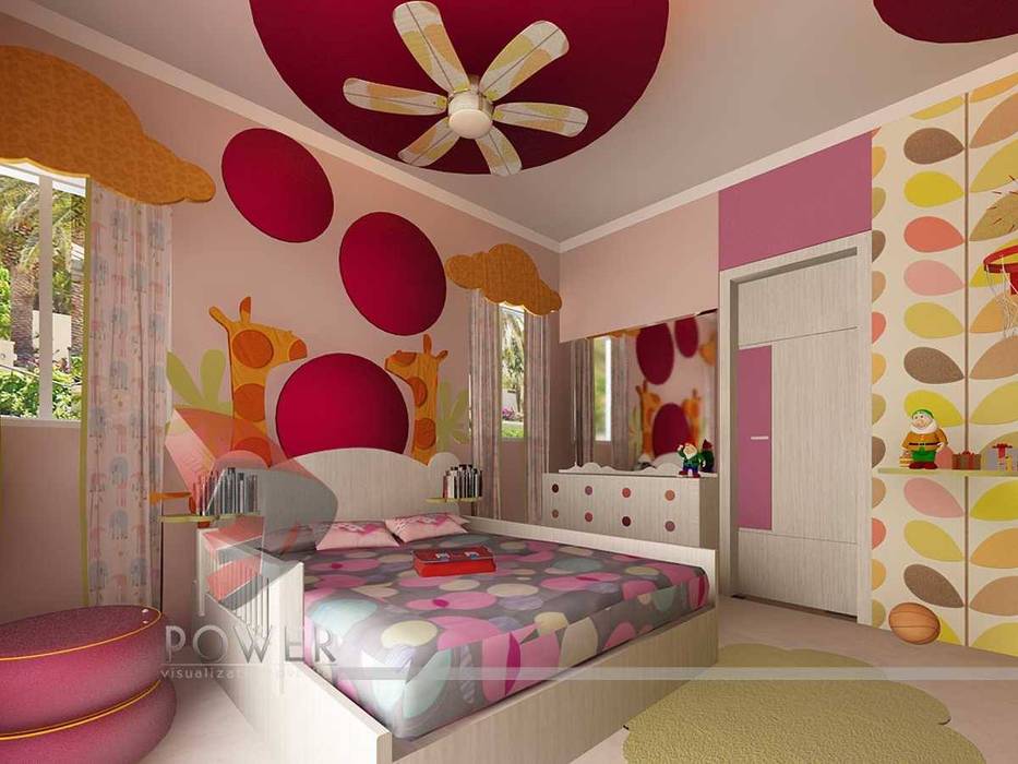 Children' Bedrooms, 3D Power Visualization Pvt. Ltd. 3D Power Visualization Pvt. Ltd. Dormitorios infantiles modernos: