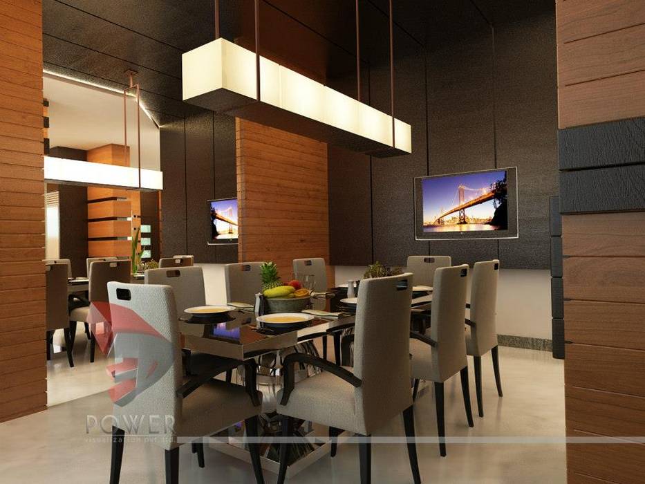 Modern Kitchen Elegant Dining, 3D Power Visualization Pvt. Ltd. 3D Power Visualization Pvt. Ltd. Modern dining room