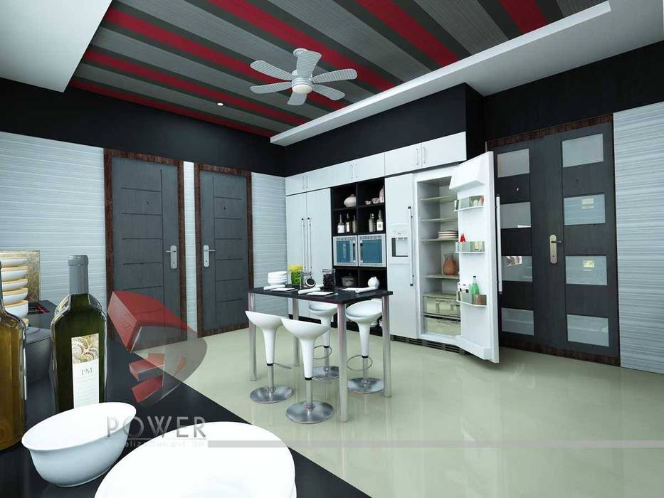 Modern Kitchen Elegant Dining, 3D Power Visualization Pvt. Ltd. 3D Power Visualization Pvt. Ltd. ห้องครัว