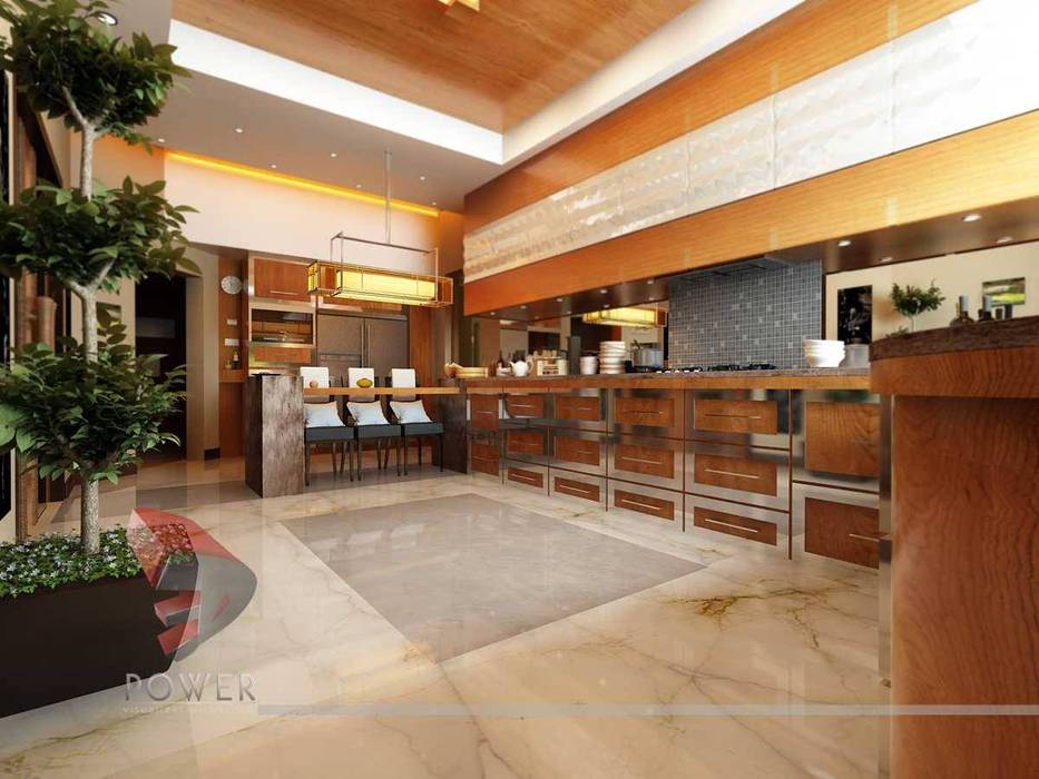 Modern Kitchen Elegant Dining, 3D Power Visualization Pvt. Ltd. 3D Power Visualization Pvt. Ltd. Modern style kitchen