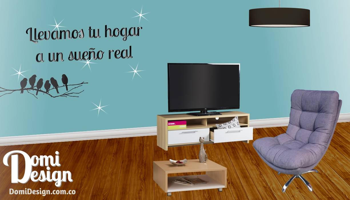 Llevamos tu hogar a un sueño real, Domi Design Domi Design Salas multimedia de estilo moderno Muebles