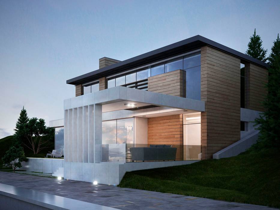 Проект дома в современном стиле, Way-Project Architecture & Design Way-Project Architecture & Design Minimalist house