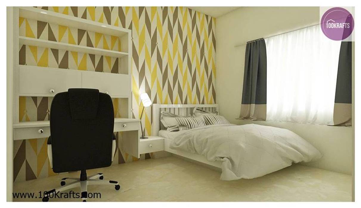 flat Interior Designs, 100Krafts 100Krafts Modern style bedroom