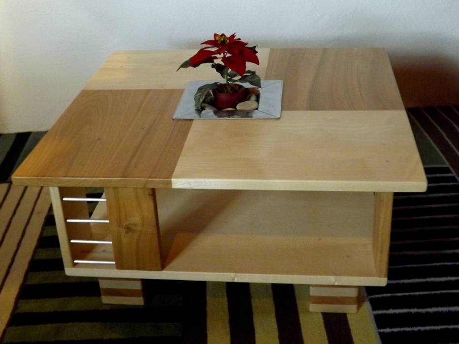 Table basse contemporaine en bois et métal, Le Meuble Autrement Le Meuble Autrement Livings modernos: Ideas, imágenes y decoración Madera Acabado en madera Mesas ratonas y laterales