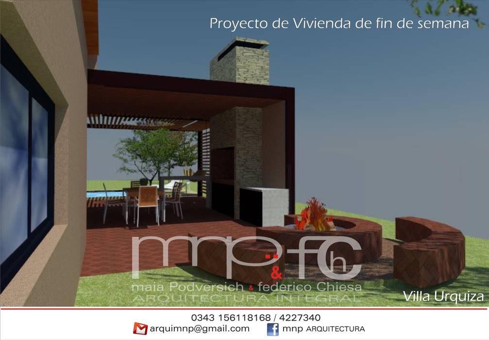 Detalles de proyecto . Sector Asador a la Estaca / galeria MNP & FCH arquitectura integral Casas rurales