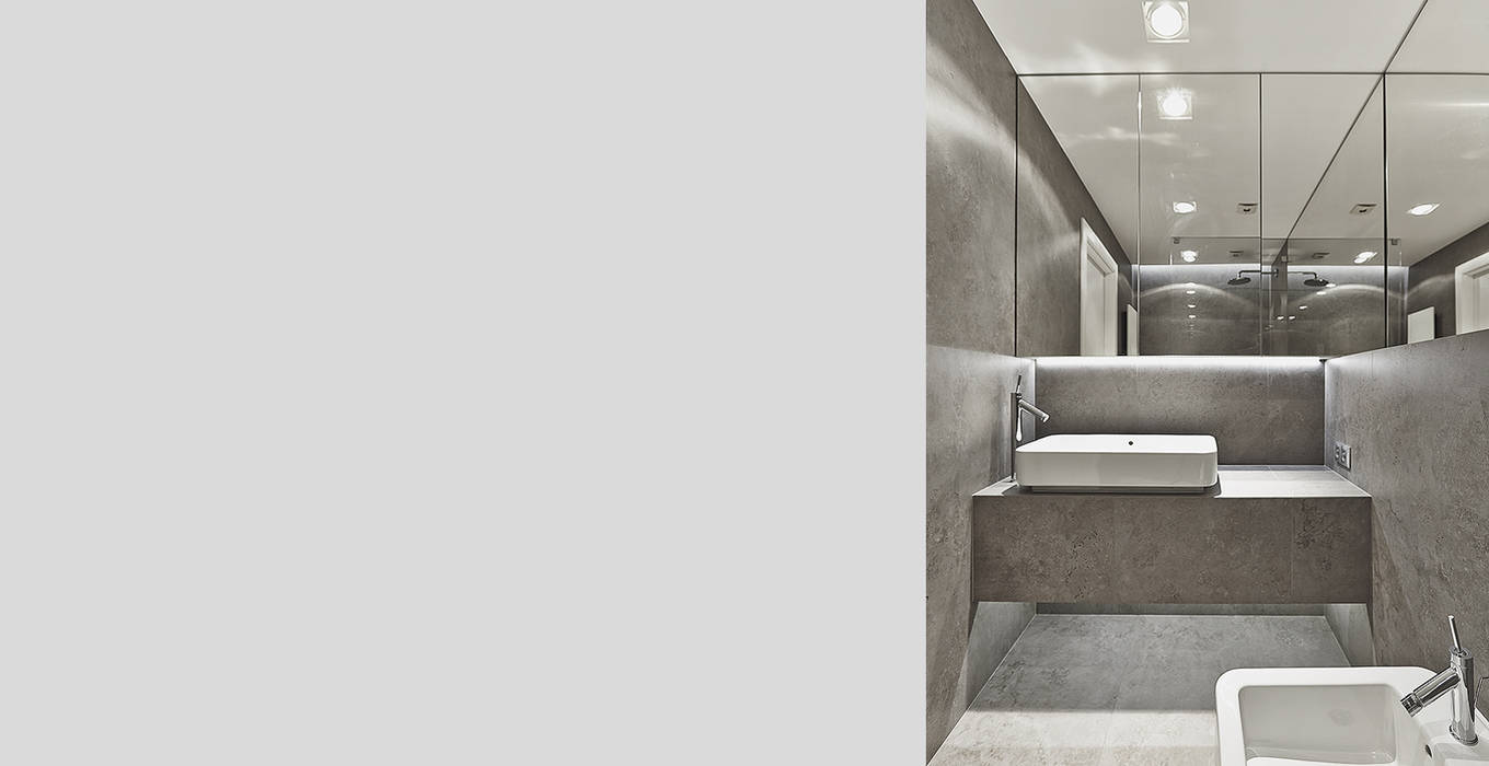 Projekt wnętrza pod łodzią, Mess Architects Mess Architects Minimalistyczna łazienka