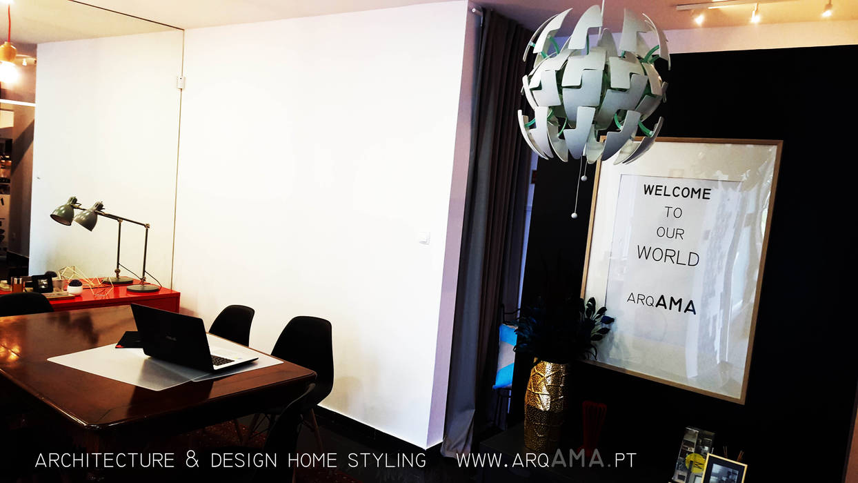 Atelier Arqama, ARQAMA - Arquitetura e Design Lda ARQAMA - Arquitetura e Design Lda Espaços comerciais Escritórios