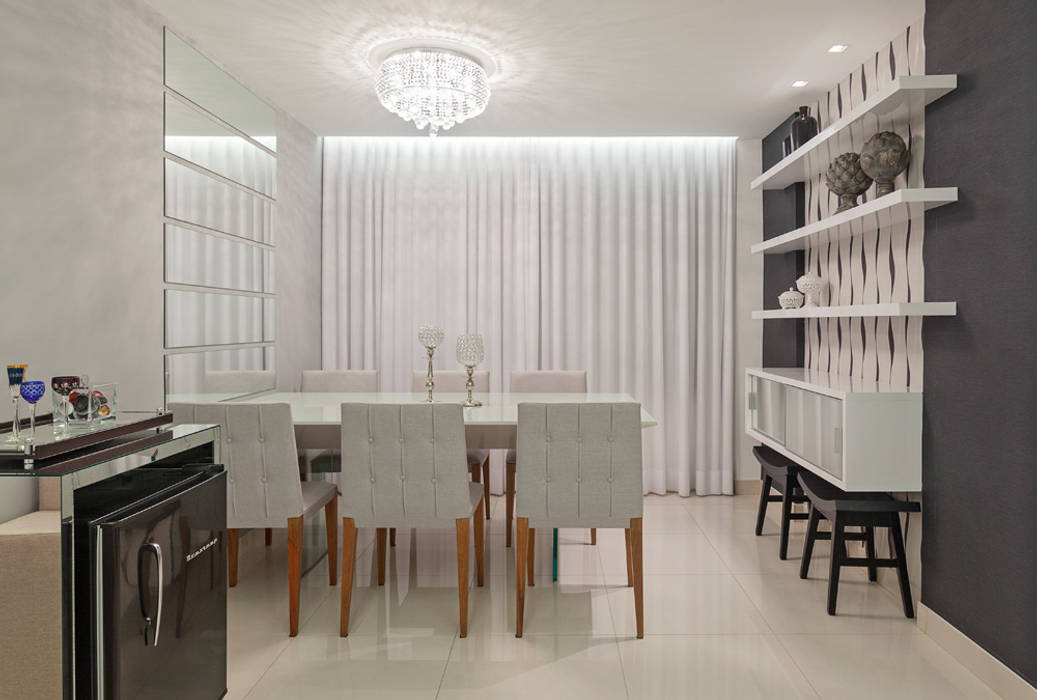 Apartamento Jovem Casal, Laura Santos Design Laura Santos Design Phòng ăn phong cách hiện đại