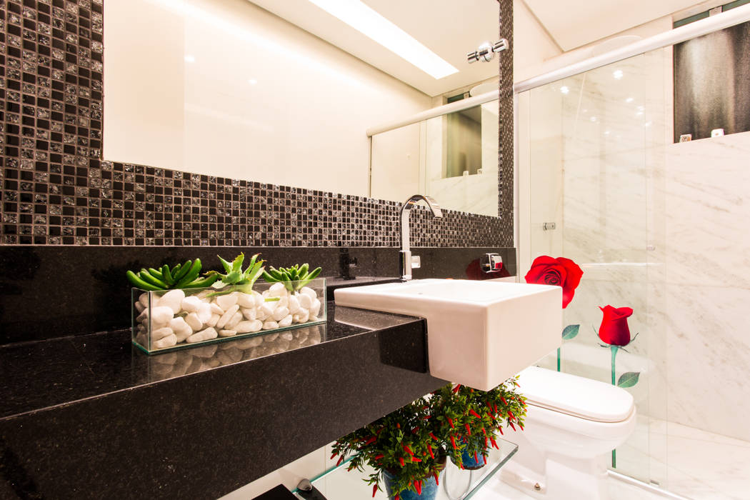 Apartamento Jovem Casal, Laura Santos Design Laura Santos Design Modern style bathrooms