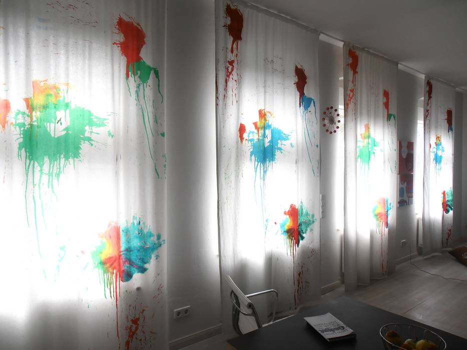 textildesign: farbbeutel s.wert design moderne wohnzimmer mehrfarbig