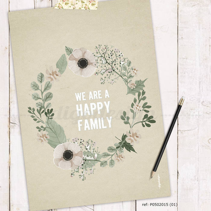 ★ poster ★ we are a happy family ★, Digo Digo Country style houses Paper Accessories & decoration