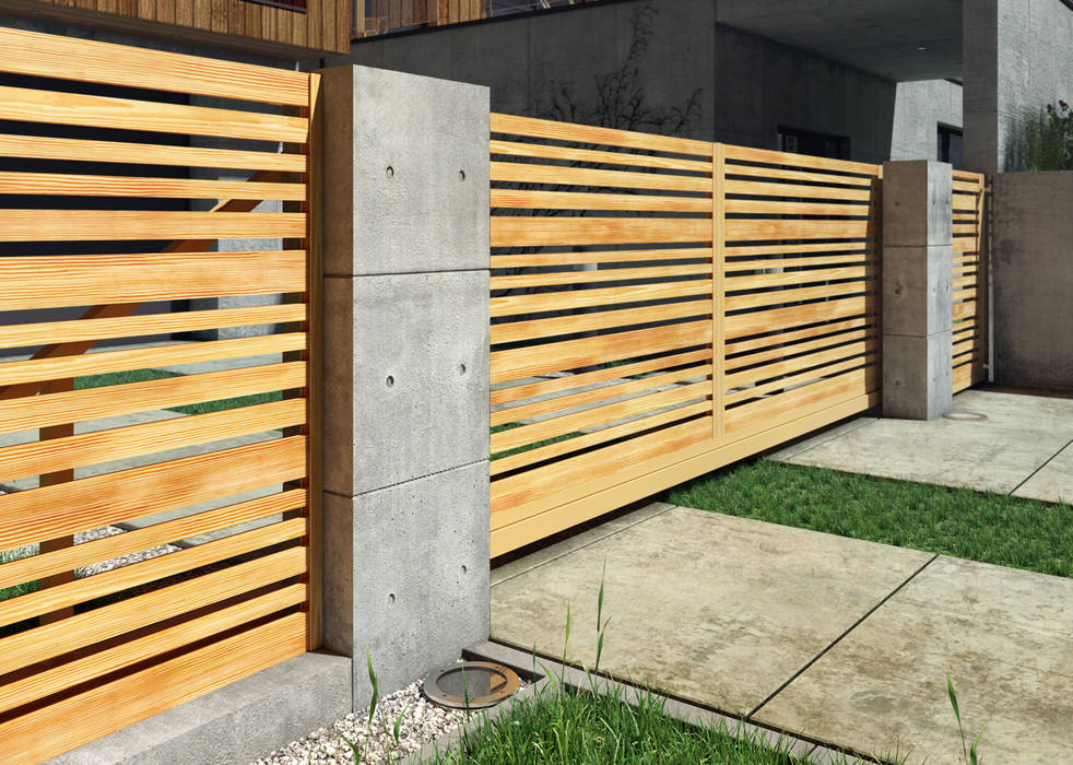 Ogrodzenie [IMPRESSIVE], Nive Nive Modern style gardens Aluminium/Zinc Fencing & walls