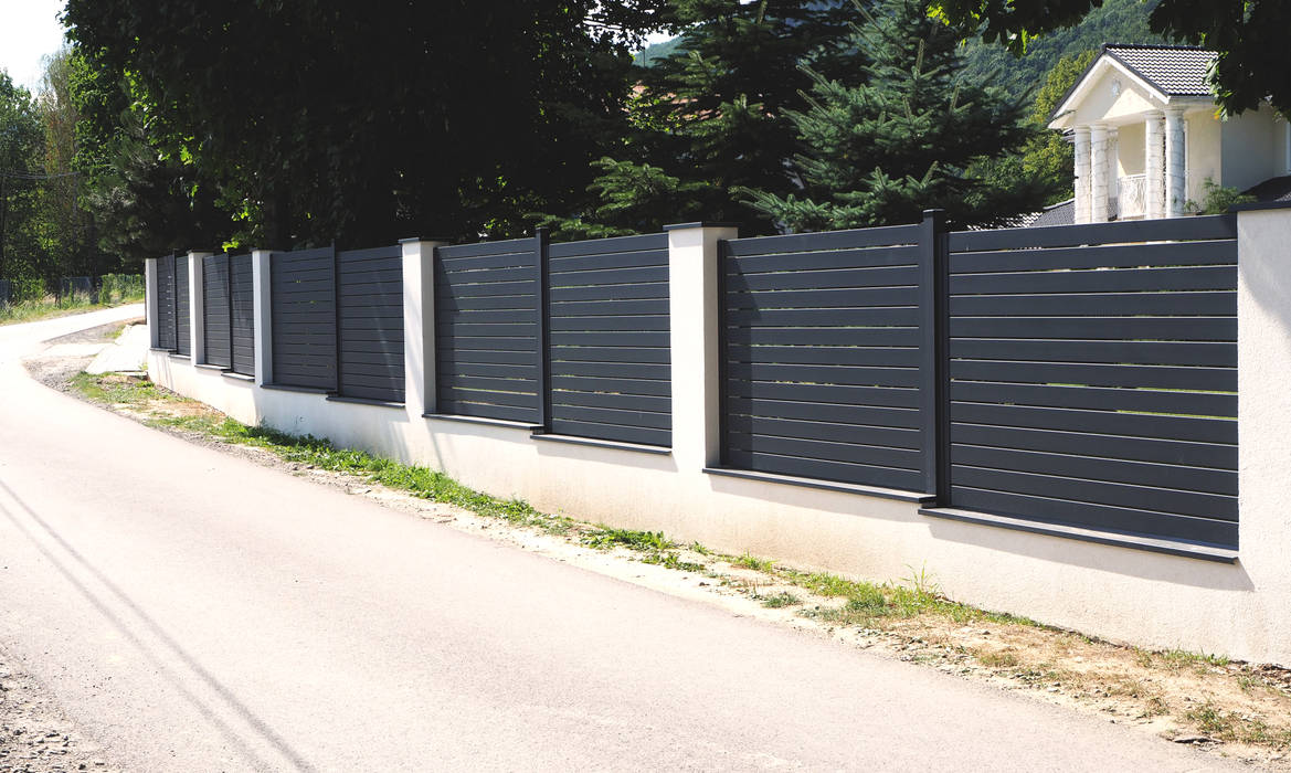 Ogrodzenia realizacje, Nive Nive Modern style gardens Aluminium/Zinc Fencing & walls