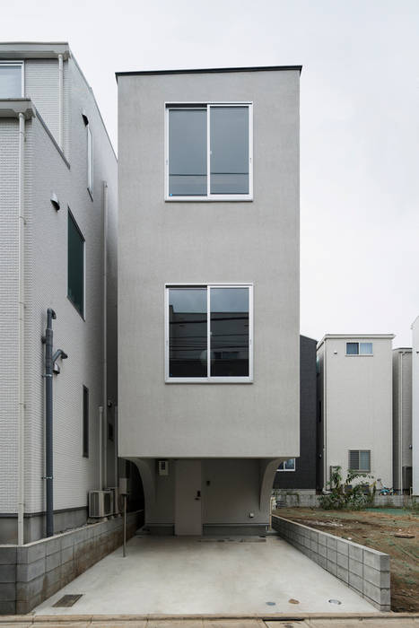 Facade Kentaro Maeda Architects 現代房屋設計點子、靈感 & 圖片 水泥