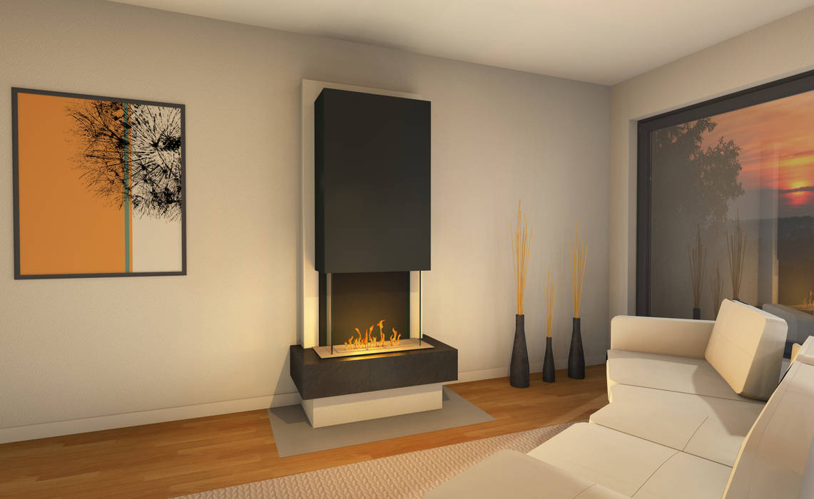 Milano, muenkel design - Elektrokamine aus Großentaft muenkel design - Elektrokamine aus Großentaft Modern Living Room Fireplaces & accessories