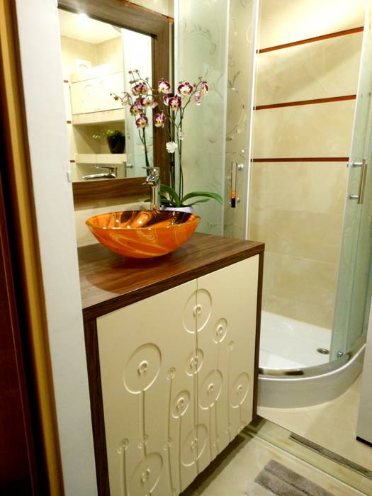 Realizacja małej łazienki, archJudyta Aranżacja Wnętrz archJudyta Aranżacja Wnętrz Baños modernos Azulejos