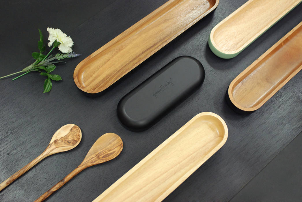 Acacia Wood Tray , Quantumby Inc. Quantumby Inc. Kitchen Cutlery, crockery & glassware