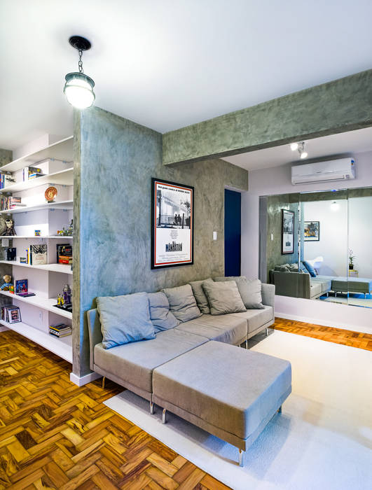 Apartamento Pompeia, Studio ML Studio ML Industrial style living room Concrete