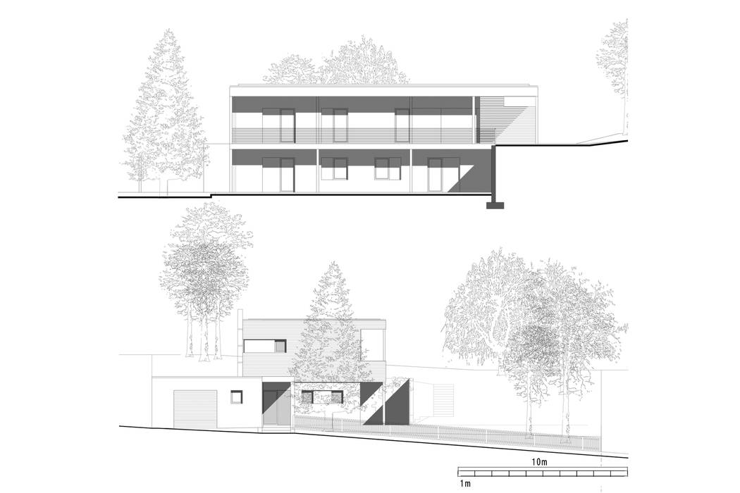 Einfamilienhaus am Hang, Architekt Stefan Toifl Architekt Stefan Toifl Casas modernas: Ideas, imágenes y decoración