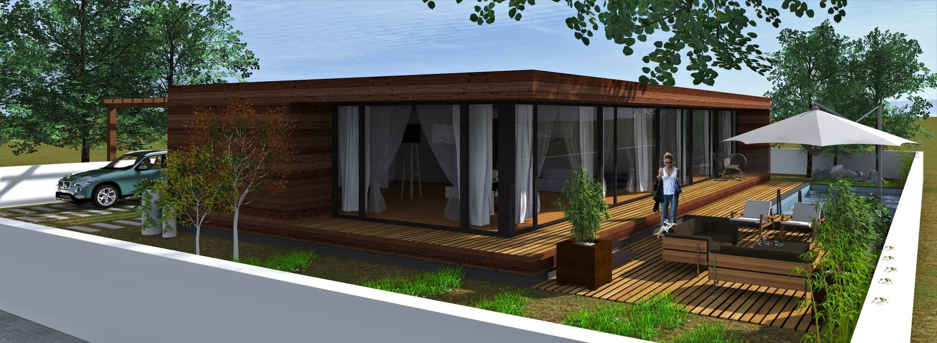 Lethes House Maisons modernes Bois Effet bois