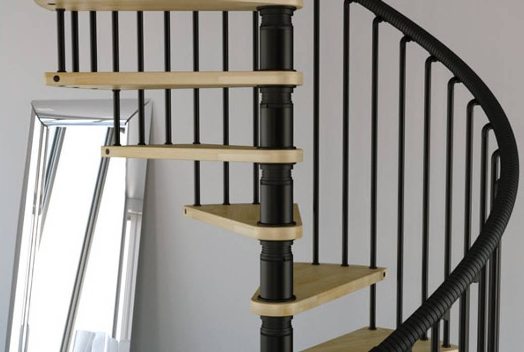 Escaleras de caracol, RINTAL RINTAL Corridor, hallway & stairs Stairs Solid Wood Wood effect