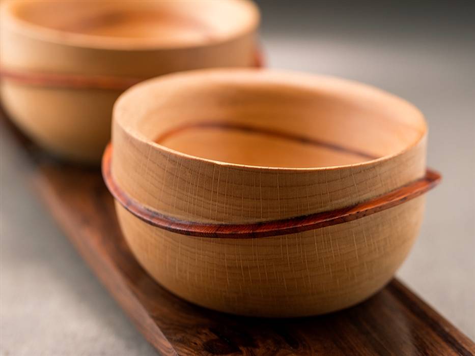 Chinese waves bowl Wood and Mood Moderne Küchen Holz Holznachbildung Accessoires und Textilien