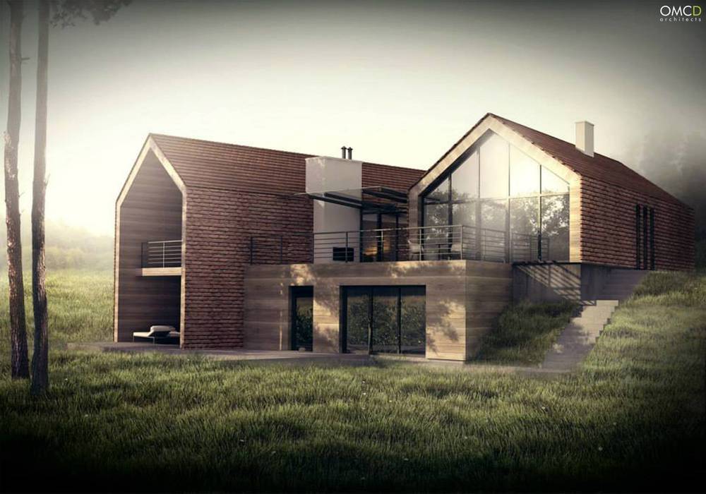 Single Family House OMCD Architects Minimalistyczne domy Cegły