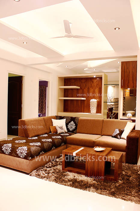 Flat Interiors, 3DBricks 3DBricks Salas de estar modernas