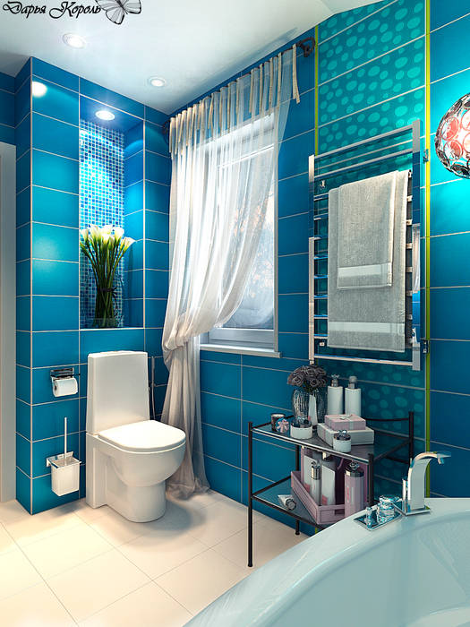 Blue bathroom, Your royal design Your royal design Ванная комната в эклектичном стиле Керамика