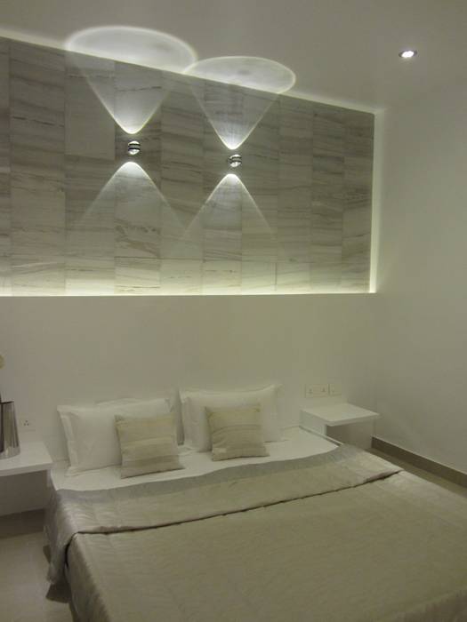 VRR BUILDERS, MOCK UP APARTMENT, BANGALORE. (www.depanache.in), De Panache - Interior Architects De Panache - Interior Architects Modern style bedroom