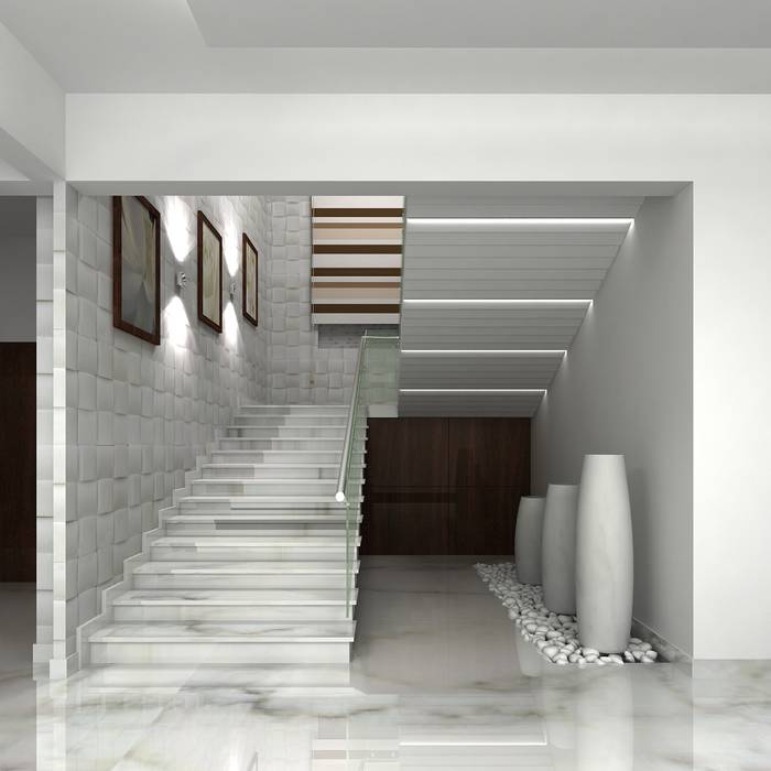 homify Modern corridor, hallway & stairs