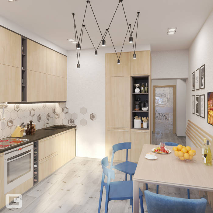 Квартира для молодого парня в скандинавском стиле , Giovani Design Studio Giovani Design Studio Kitchen