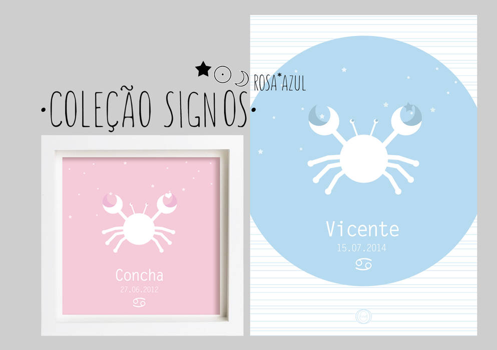 Signos do zodíaco Rosa*Azul - Zodiac signs Pink*Blue MyNest Casas modernas Papel Acessórios e Decoração