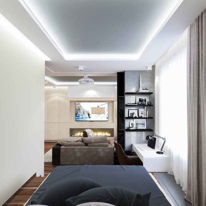 квартира 60 кв метров, INTERIERIUM INTERIERIUM Minimalist bedroom