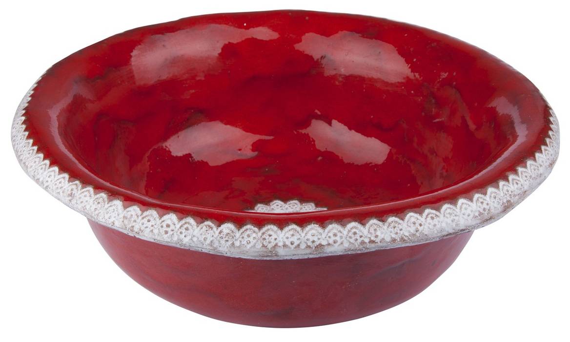 Ręcznie formowana czerwona umywalka z koronką Florisa Rustykalna łazienka Ceramiczny Umywalki