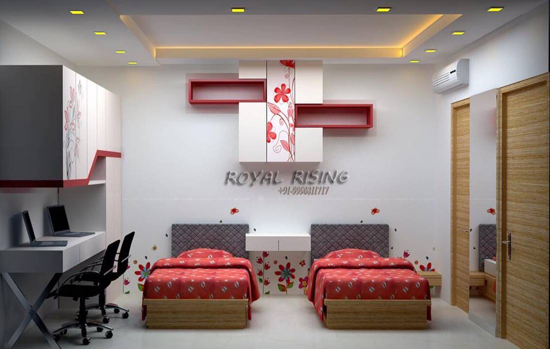 Feel Royal & luxury living in compact & narrow flat space., Royal Rising Interiors Royal Rising Interiors Phòng ngủ phong cách hiện đại