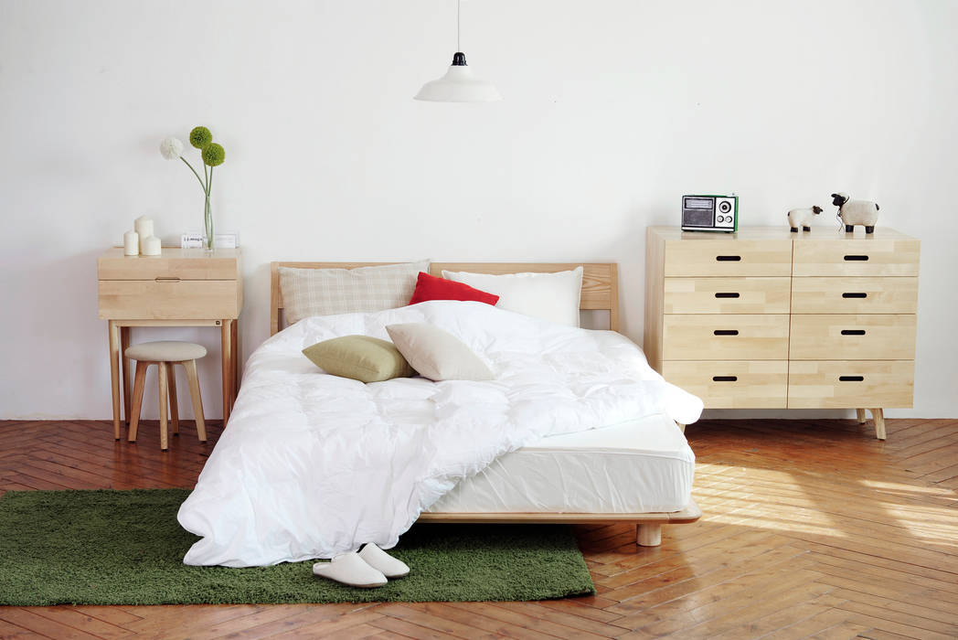 M5 Bed / Queen, munito / 무니토 munito / 무니토 Skandinavische Schlafzimmer Betten und Kopfteile