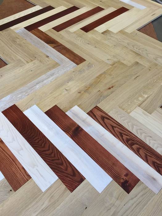 Oak and ash parquet flooring TF กำแพง ไม้เอนจิเนียร์ Transparent วัสดุปูพื้นและผนัง